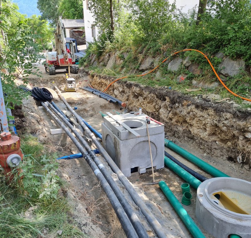 Infrastrukturen im Kreuzweg in Mals