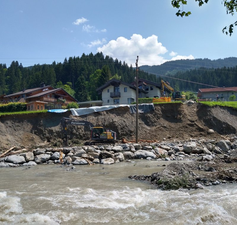 Sofortmaßnahmen Hochwasserschäden Kelchsau