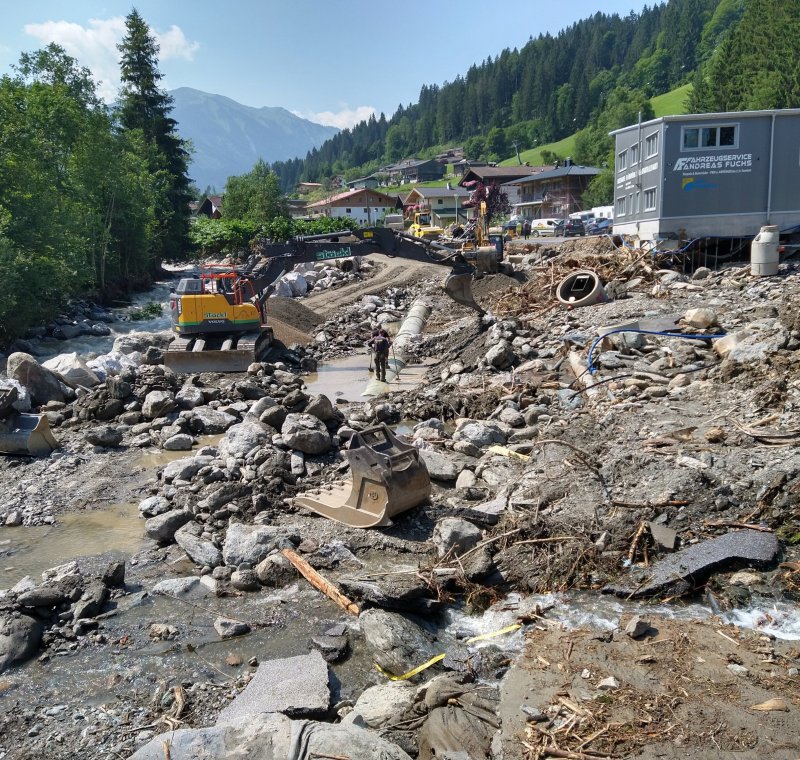 Sofortmaßnahmen Hochwasserschäden Kelchsau